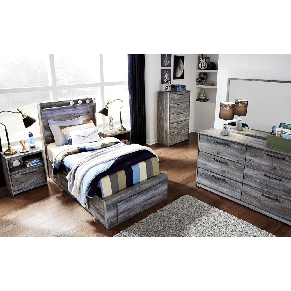 Ashley Baystorm Twin LED Panel Headboard in Smoke Gray, , large