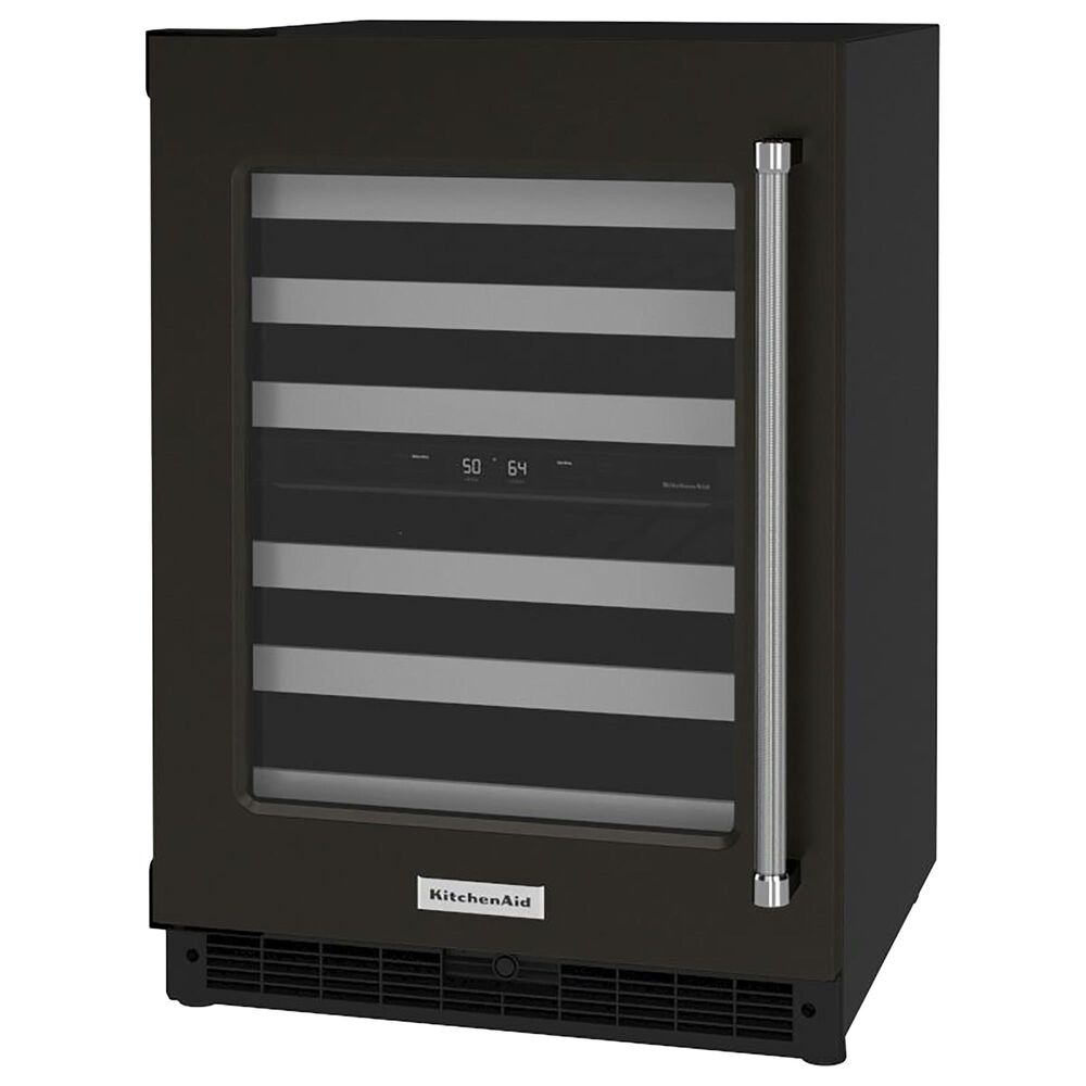 KitchenAid 24&quot; Undercounter Wine Cellar with Left Hinge, Metal-Front Racks in Black Stainless Steel, , large
