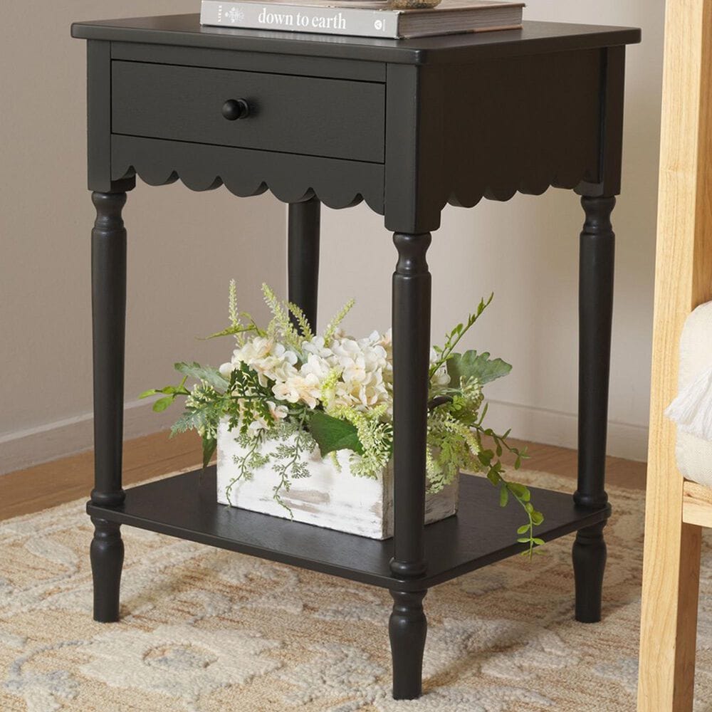 Safavieh Haven Top Drawer End Table in Matte Black, , large