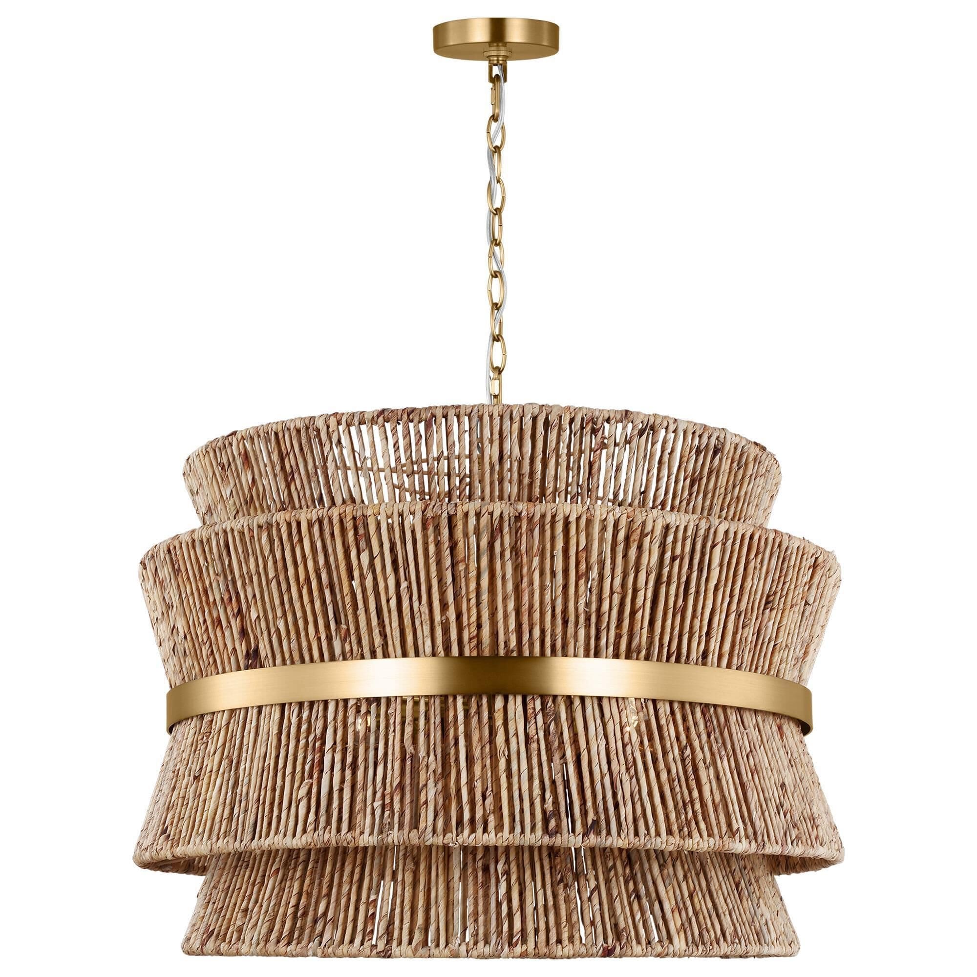 Murray Feiss Thurlo 4 Light Large Hanging Shade in Satin Brass NFM