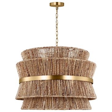 Murray Feiss Thurlo 4-Light Large Hanging Shade in Satin Brass, , large