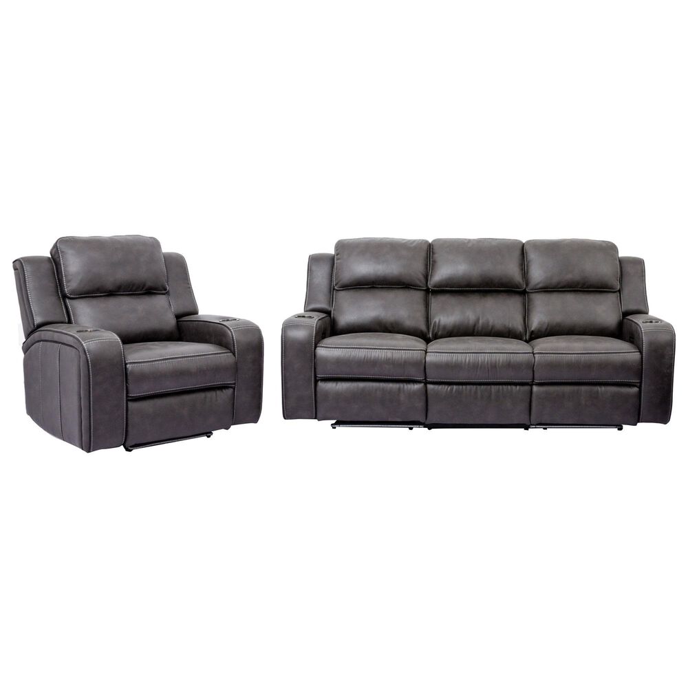 Oxford Furniture 2-Piece Power Reclining Living Room Set in Cowboy Granite, , large