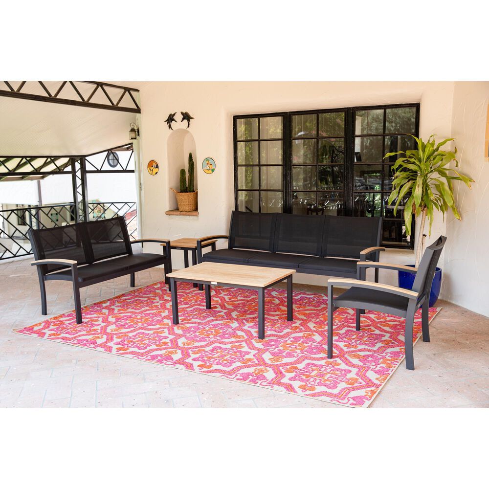 Three Birds Casual Tribeca and SoHo 5-Piece Patio Conversation Set in Black, , large