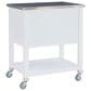 Linon Home Decor Robbin Kitchen Cart in White and Stainless Steel, , large