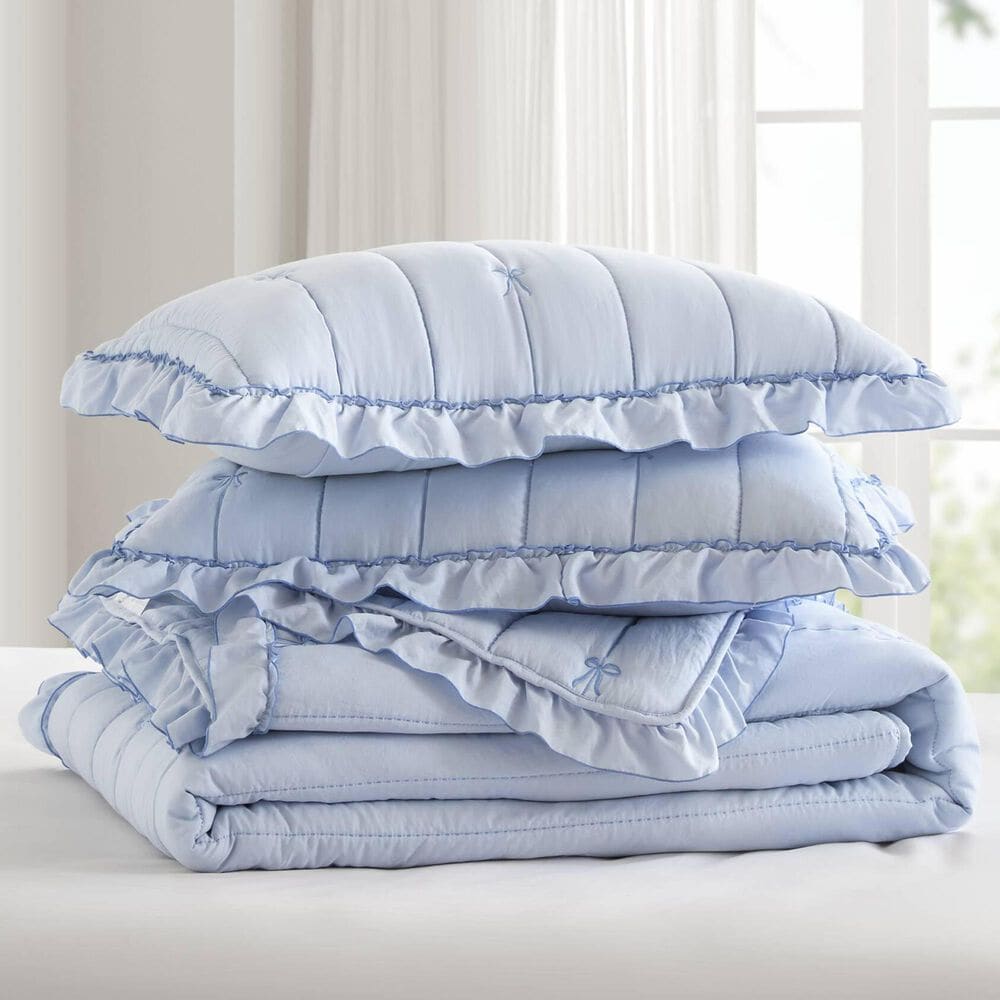 Hampton Park Liv 3-Piece Full/Queen Quilt Set in Blue, , large