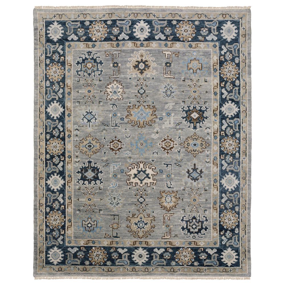 Oriental Weavers Majorca MAJ05 Grey and Blue 9" x 12" Area Rug, , large