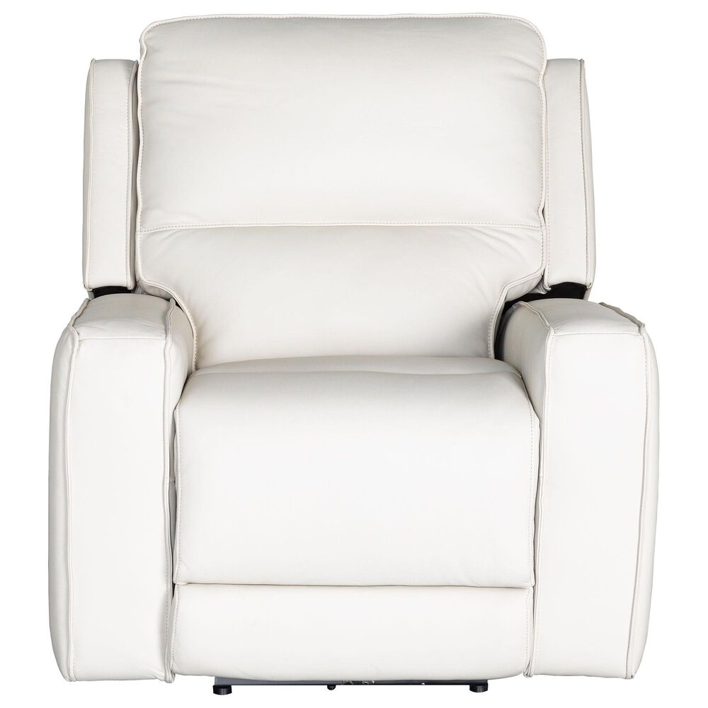 Bassett Raymond Leather Power Recliner with Powerr Headrest in Vanilla, , large