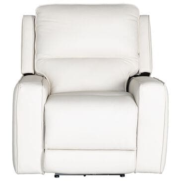 Bassett Raymond Leather Power Recliner with Powerr Headrest in Vanilla, , large
