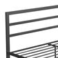 Hearth and Haven Queen Metal Platform Bed with Headboard in Charcoal Gray, , large