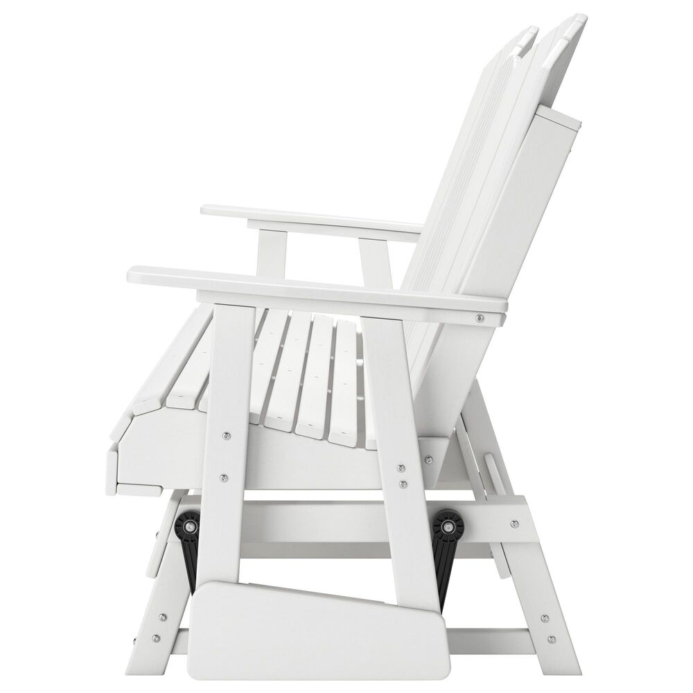 Ashley Hyland Wave Patio Glider Loveseat in White, , large