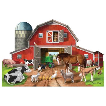 Melissa & Doug 32-Piece Busy Barn Shaped Jumbo Jigsaw Floor Puzzle, , large