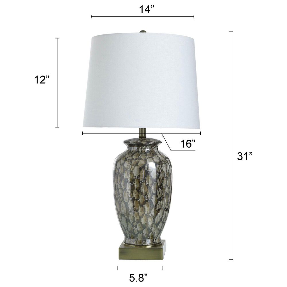 Flair Industries 31.5&quot; Reactive Glaze Table Lamp in Speckled Brown, , large