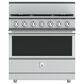 Hestan 36" 5-Burner All Gas Range in Stainless Steel, , large