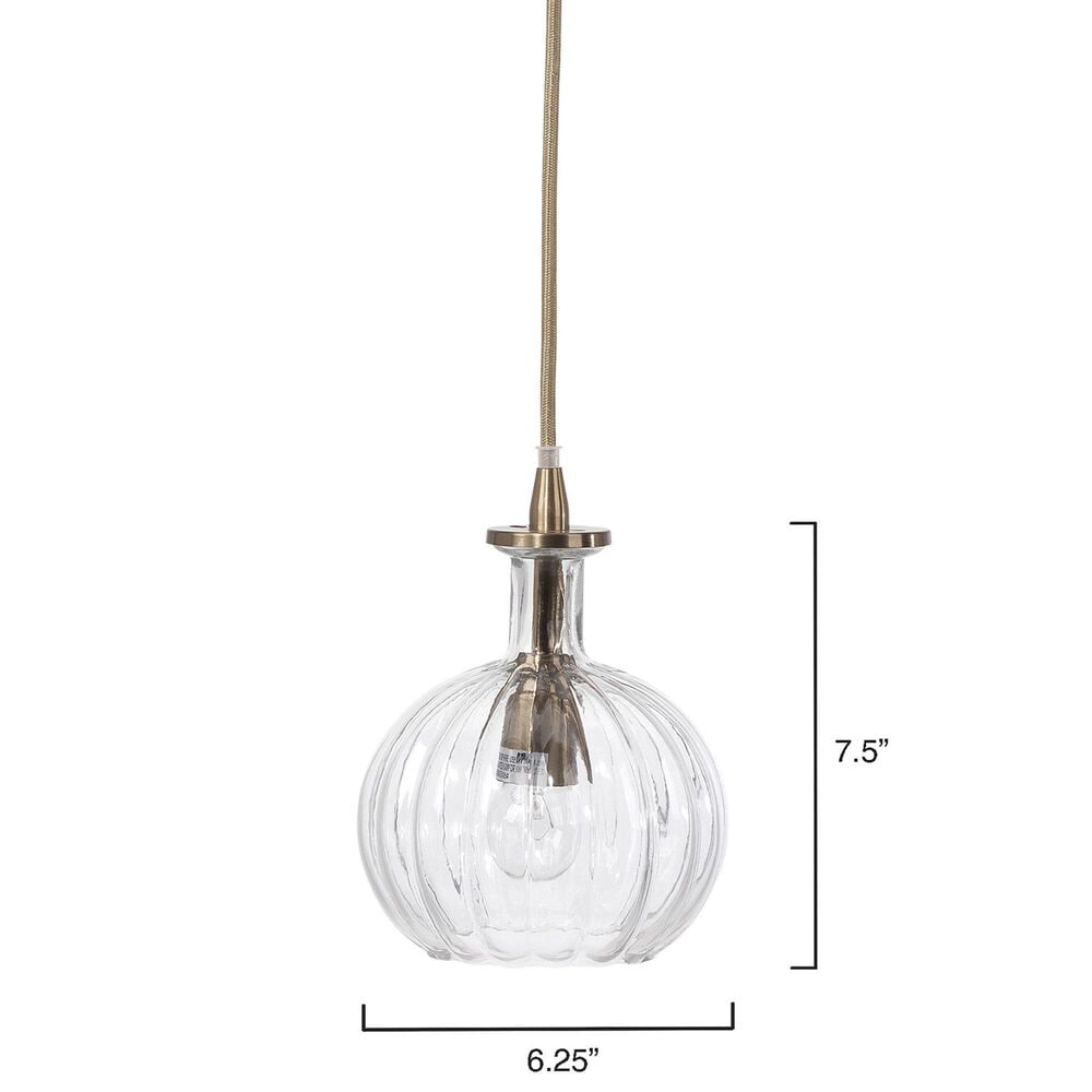 Jamie Young Elvian Carafe 1-Light Glass Pendant in Antique Brass, , large