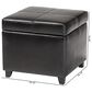 Baxton Studio Leather Cube Storage Ottoman in Black, , large