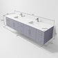 Lexora Home Geneva 84" Double Bathroom Vanity in Dark Grey with 2 cm White Cultured Marble Top and Rectangular Sinks, , large