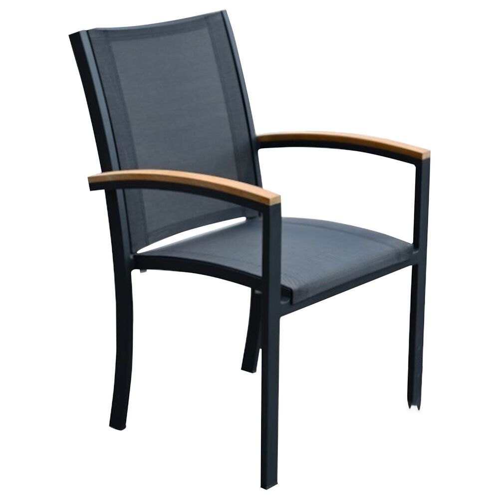 Three Birds Casual Tribeca Patio Stacking Armchair in Black, , large