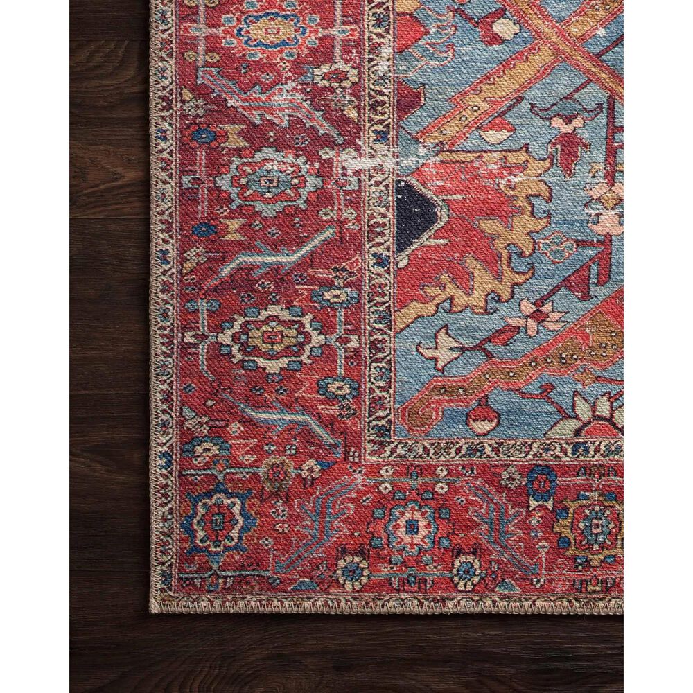 Loloi Loren LQ-10 2&#39;6&quot; x 7&#39;6&quot; Blue and Red Runner, , large