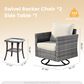 HOMLUX 3-Piece Patio Conversation Set with Square-Arm Swivel Rocking Chairs in Beige, , large