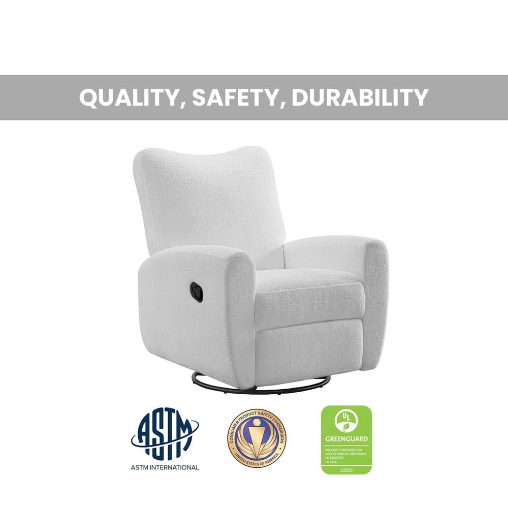 Oxford Baby Synergy Glider Recliner in Plush White, , large