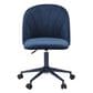Linden Boulevard Velvet Desk Chair in Navy Blue, , large