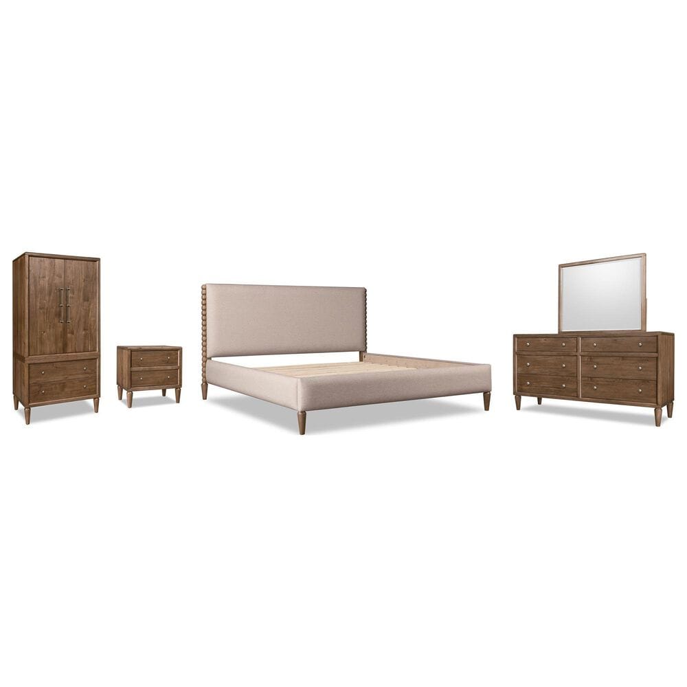 Urban Home Langley 5-Piece King Upholstered Platform Bedroom Set in Autumn Forest, , large