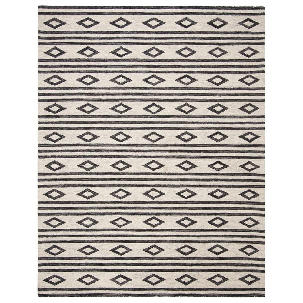 Safavieh Micro-Loop 8" x 10" Ivory and Charcoal Area Rug, , large