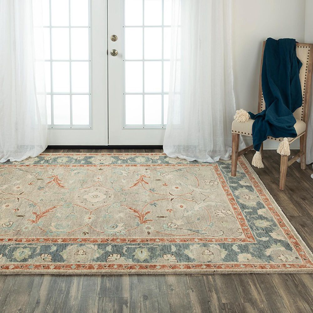 RIZZY Belmont 10&#39; x 14&#39; Light Blue, Beige and Rust Area Rug, , large