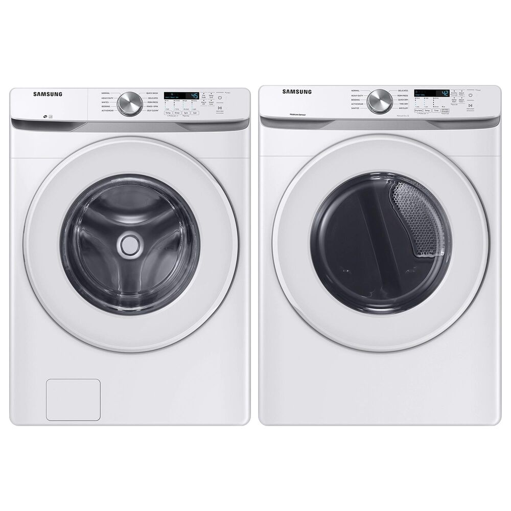 Samsung 4.5 Cu. Ft. Front Load Washer and 7.5 Cu. Ft. Electric Dryer with Sensor Dry Laundry Pair in White, , large