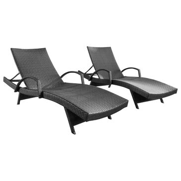 Noble House Anthony Patio Chaise Lounge in Grey (Set of 2), , large