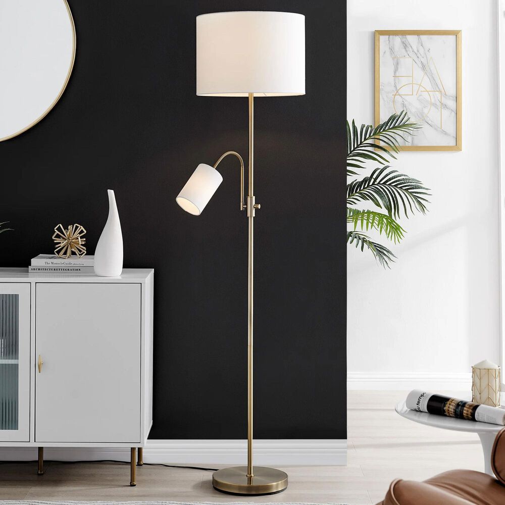 Lite Source Tayvon Floor Lamp in Antique Brass, , large