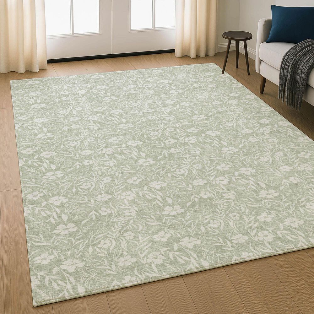 Dalyn Rug Company Soft Essentials Floral Celery 10' x 14' Indoor/Outdoor Area Rug, , large
