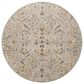 Surya Reina Light Gray, Denim, Cream, Tan, Light Brown, Rust, Mustard and Olive 6"7" Round Area Rug, , large