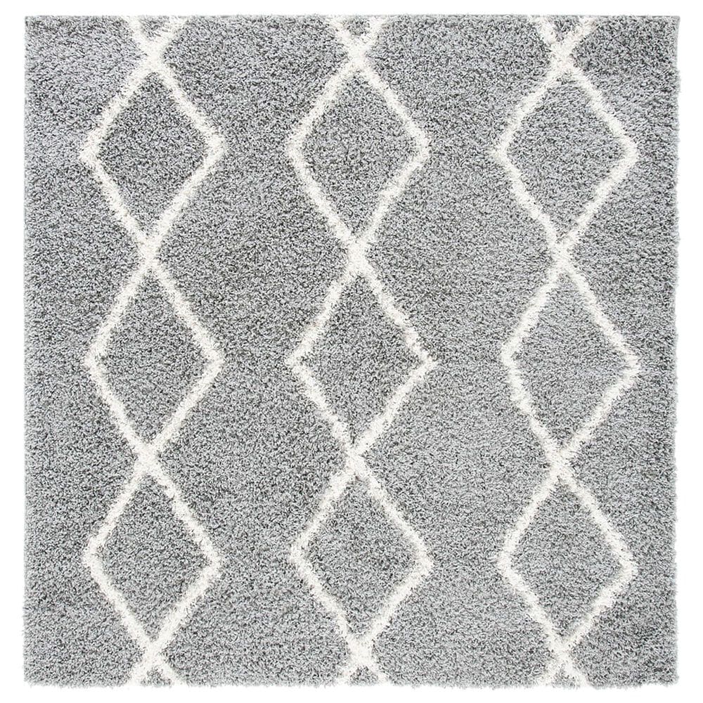 Safavieh Venus Shag VNS682J 6"7" Square Grey and Ivory Area Rug, , large