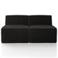 Furniture of America Facil 2-Piece Modular Armless Loveseat in Black, , large