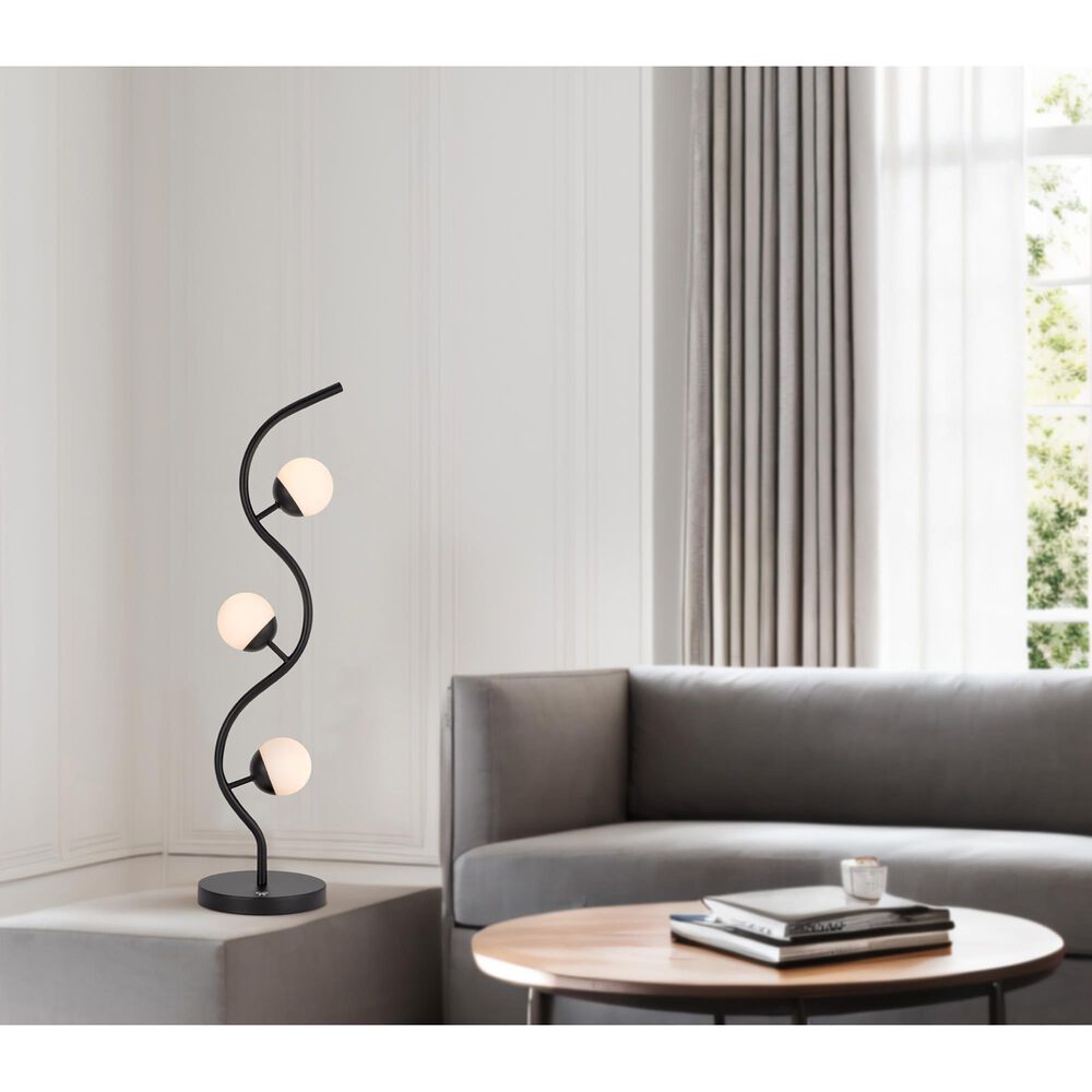 Cal Lighting Evanston 3-Light Metal Table Lamp in Black, , large