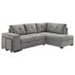 Coaster Roanne Fabric Upholstered Sleeper Sectional Sofa Grey, , large