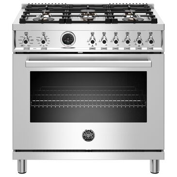 Bertazzoni Professional 36" Dual Fuel Range with Liquid Propane in Stainless Steel, , large