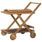 Hearth and Haven Riviera Bar Cart in Natural Stained with Glass Holders, , large