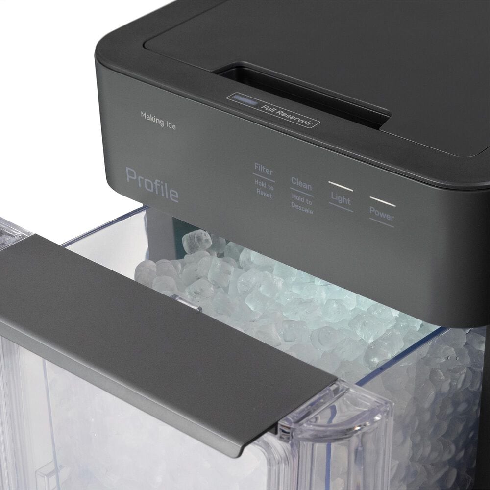 GE Profile Opal Mini Pro Nugget Ice Maker with Side Tank in Stainless Steel and Charcoal Gray, , large