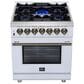 Forno Massimo 30" Freestanding Dual Fuel Range in White, , large