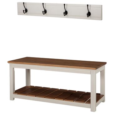 Timberlake Savannah Coat Hook with Bench in Ivory and Natural, , large