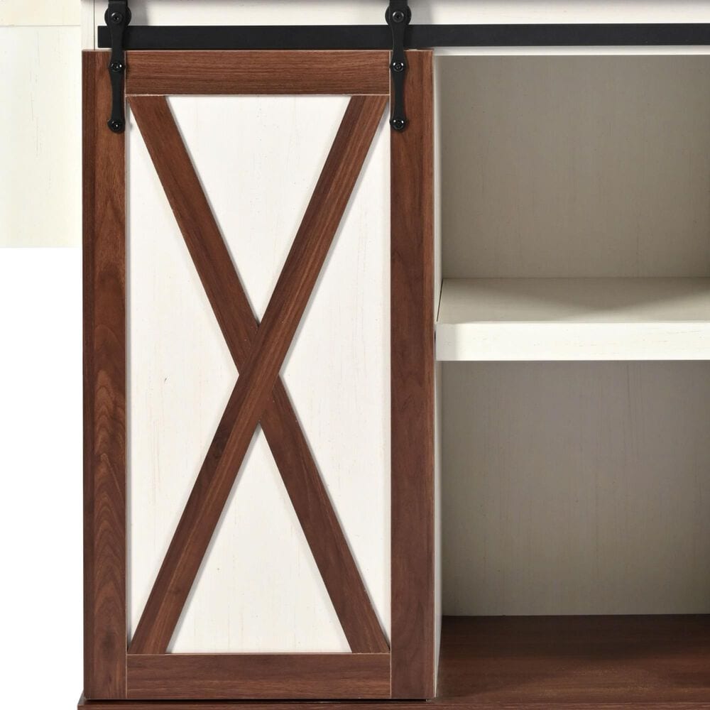 HOMLUX 56" Kitchen Island with Drop Leaf in White, , large