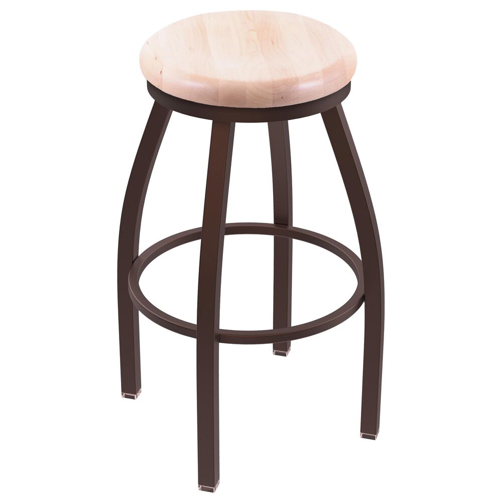 Holland Bar Stool 802 Misha 25" Swivel Counter Stool with Bronze and Natural Maple Seat, , large