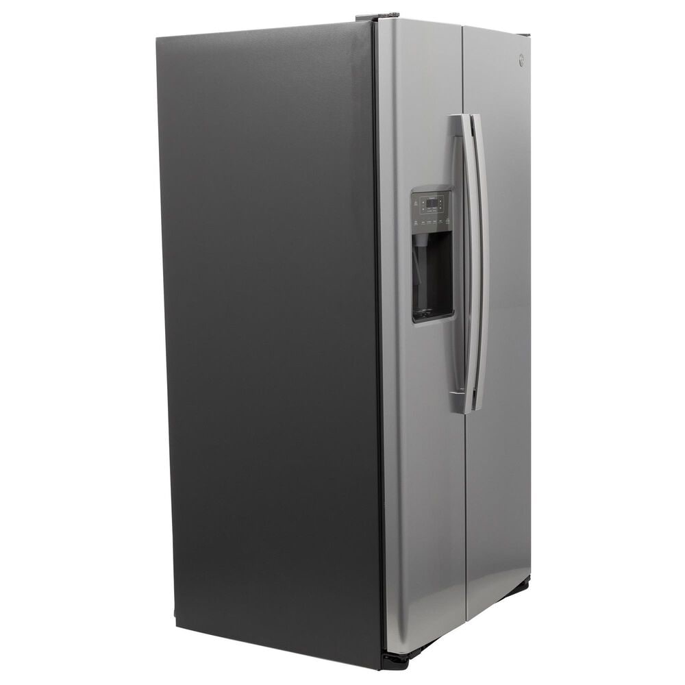 GE Appliances 23 Cu. Ft. Side by Side Refrigerator with External Dispenser in Fingerprint Resistant Stainless Steel, , large