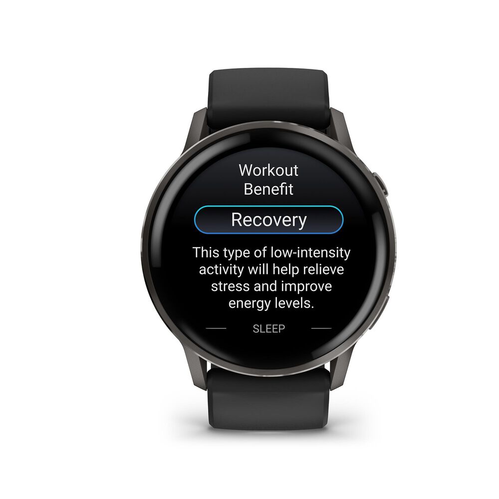 Garmin Venu 4  45 mm Slate with Black Silicone Band, , large