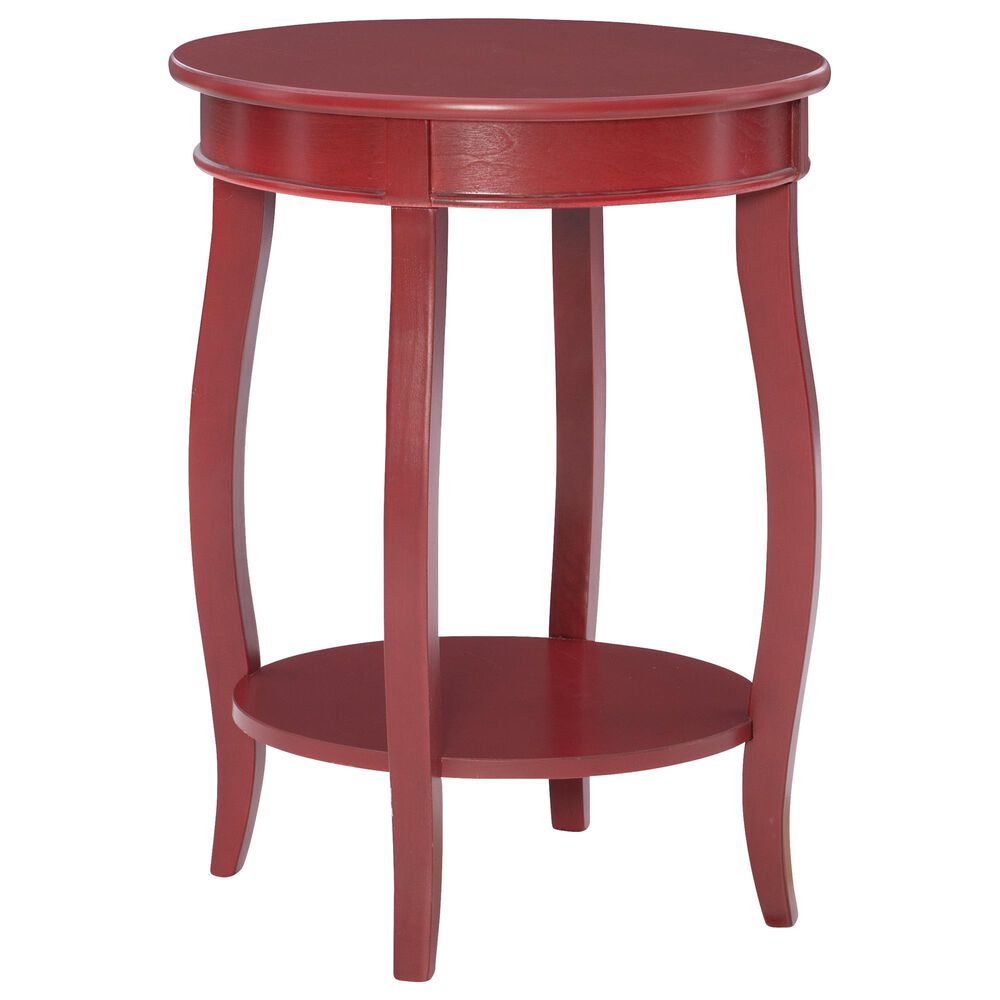 Linon Home Decor Rainbow Round Side Table in Red, , large