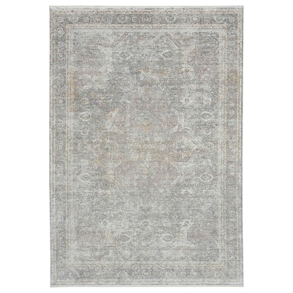 Nourison Starry Nights STN03 5" x 7" Silver and Cream Area Rug, , large