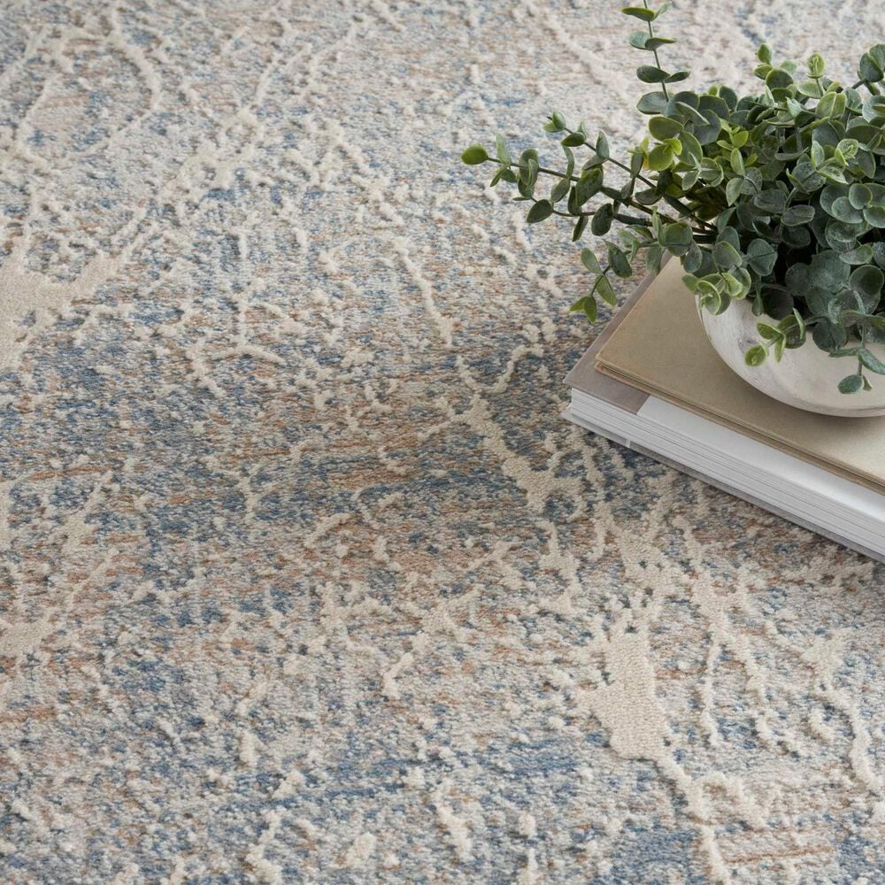 Nourison Exhale 5&#39;3&quot; x 7&#39;3&quot; Beige and Blue Area Rug, , large
