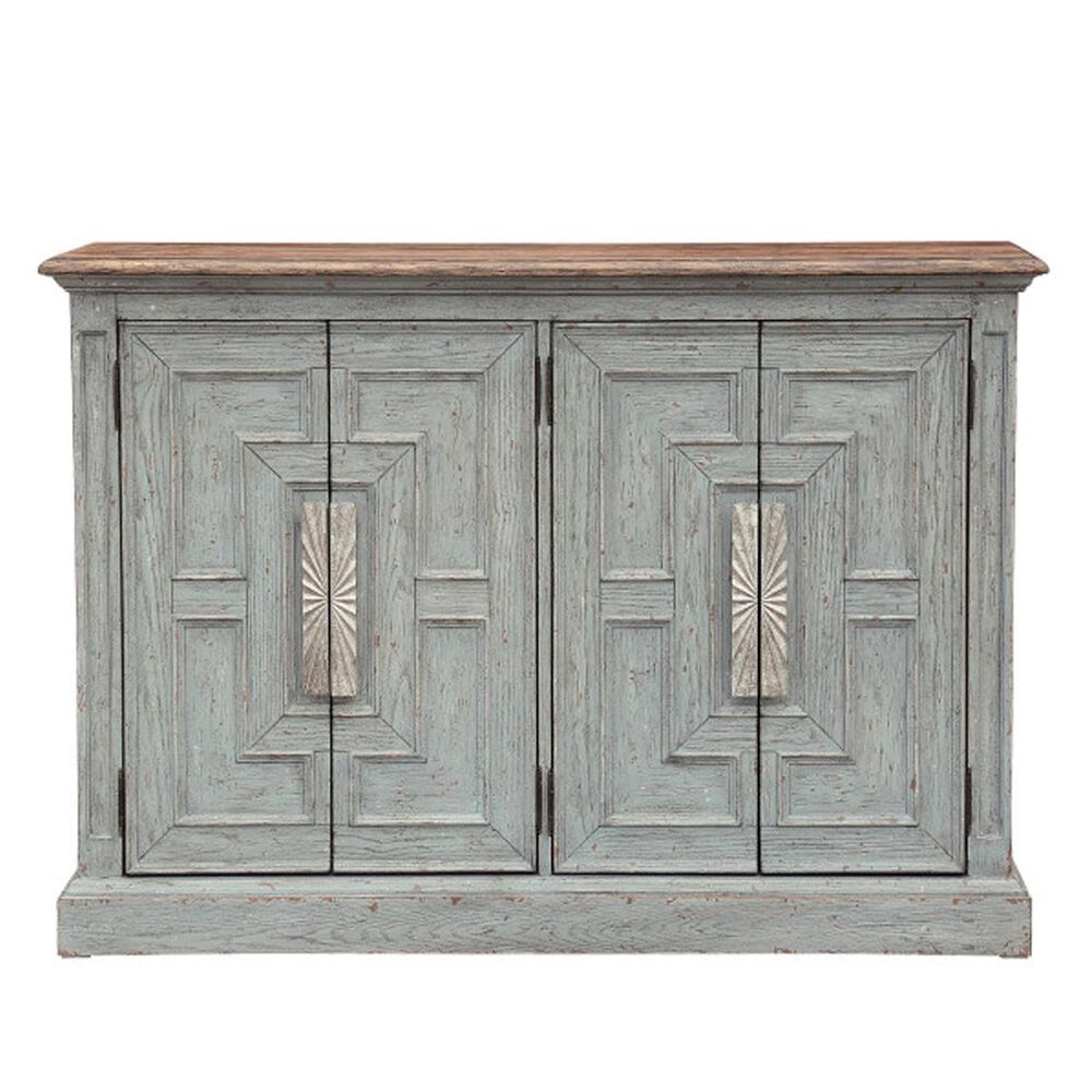 Accentric Approach Antique Credenza in Blue Green, , large